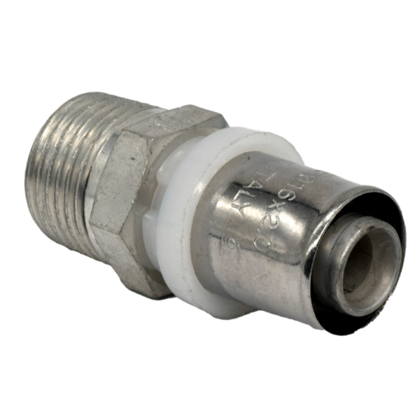 Соединение прямое Tiemme 16×1/2" Н SN (пресс) с наружной резьбой (арт. 1650393) — купить в Москве
